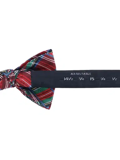 Trafalgar Men's Holiday Nicholas Plaid Bow Tie | Thumbnail 4 Trafalgar Men's Holiday Nicholas Plaid Bow Tie | Thumbnail 4