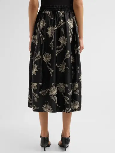 Cinq à Sept Women's Paisley Fan Embroidered Sirani Skirt | Thumbnail 3 Cinq à Sept Women's Paisley Fan Embroidered Sirani Skirt | Thumbnail 3