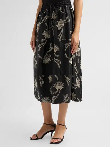 Cinq à Sept Women's Paisley Fan Embroidered Sirani Skirt | Thumbnail 4 Cinq à Sept Women's Paisley Fan Embroidered Sirani Skirt | Thumbnail 4
