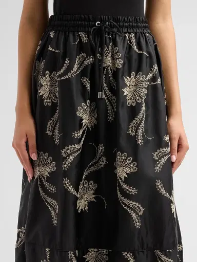 Cinq à Sept Women's Paisley Fan Embroidered Sirani Skirt | Thumbnail 5 Cinq à Sept Women's Paisley Fan Embroidered Sirani Skirt | Thumbnail 5