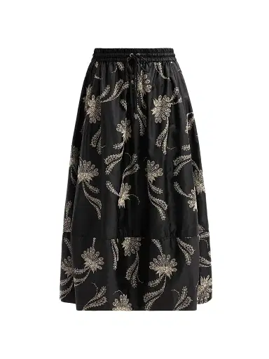 Cinq à Sept Women's Paisley Fan Embroidered Sirani Skirt | Thumbnail 1 Cinq à Sept Women's Paisley Fan Embroidered Sirani Skirt | Thumbnail 1