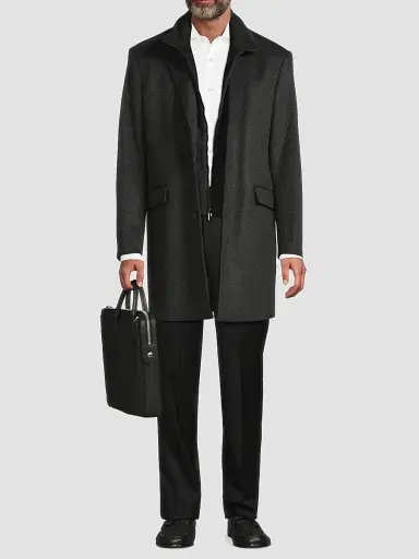 Saks Fifth Avenue Men's COLLECTION Fashion Wool-Cashmere Top Coat | Thumbnail 2 Saks Fifth Avenue Men's COLLECTION Fashion Wool-Cashmere Top Coat | Thumbnail 2