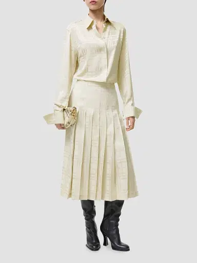 Burberry Women's Annalie Check Silk Midi Kilt | Thumbnail 2 Burberry Women's Annalie Check Silk Midi Kilt | Thumbnail 2
