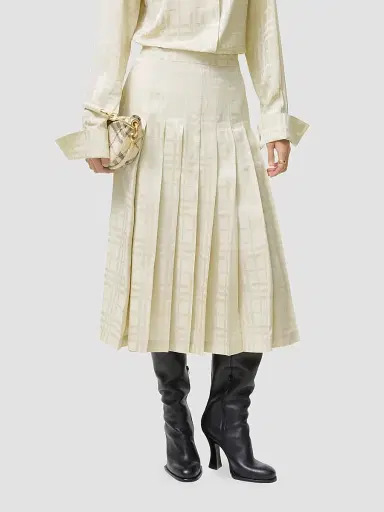 Burberry Women's Annalie Check Silk Midi Kilt | Thumbnail 3 Burberry Women's Annalie Check Silk Midi Kilt | Thumbnail 3