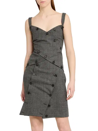 Ferragamo Women's Button-Detail Mouliné Wool Sleeveless Top | Thumbnail 3 Ferragamo Women's Button-Detail Mouliné Wool Sleeveless Top | Thumbnail 3