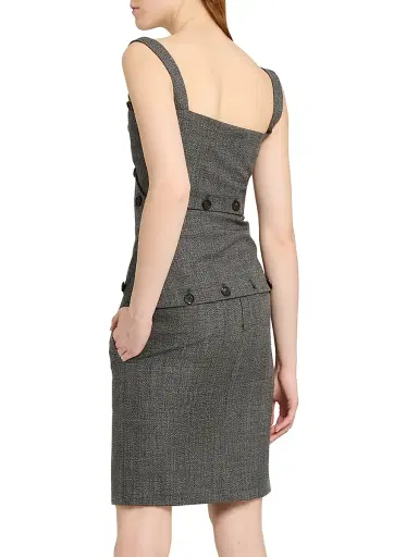 Ferragamo Women's Button-Detail Mouliné Wool Sleeveless Top | Thumbnail 5 Ferragamo Women's Button-Detail Mouliné Wool Sleeveless Top | Thumbnail 5