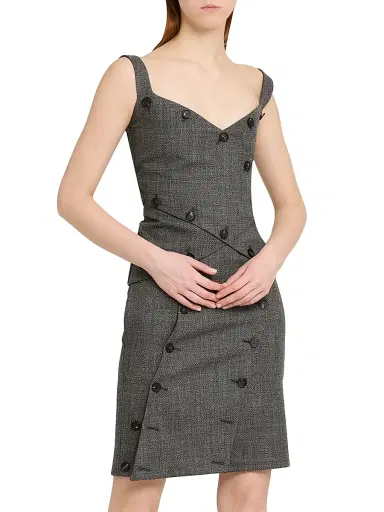 Ferragamo Women's Button-Detail Mouliné Wool Sleeveless Top | Thumbnail 6 Ferragamo Women's Button-Detail Mouliné Wool Sleeveless Top | Thumbnail 6
