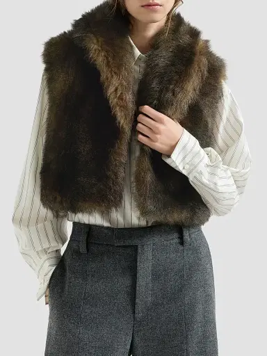 Brunello Cucinelli Women's Soft Shearling Vest | Thumbnail 3 Brunello Cucinelli Women's Soft Shearling Vest | Thumbnail 3