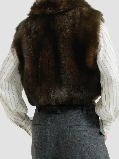 Brunello Cucinelli Women's Soft Shearling Vest | Thumbnail 4 Brunello Cucinelli Women's Soft Shearling Vest | Thumbnail 4