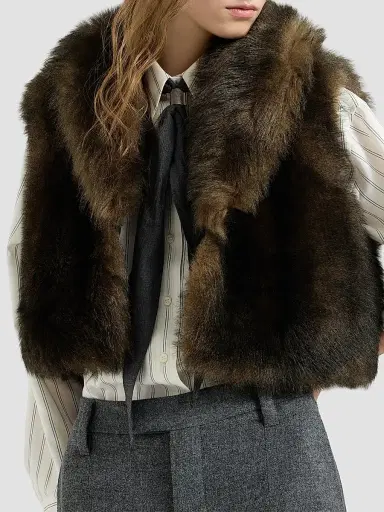 Brunello Cucinelli Women's Soft Shearling Vest | Thumbnail 6 Brunello Cucinelli Women's Soft Shearling Vest | Thumbnail 6