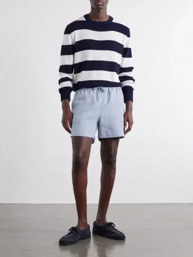 Ralph Lauren Purple Label Amalfi Straight-Leg Drawstring Linen-Blend Shorts - Men | Thumbnail 2 Ralph Lauren Purple Label Amalfi Straight-Leg Drawstring Linen-Blend Shorts - Men | Thumbnail 2