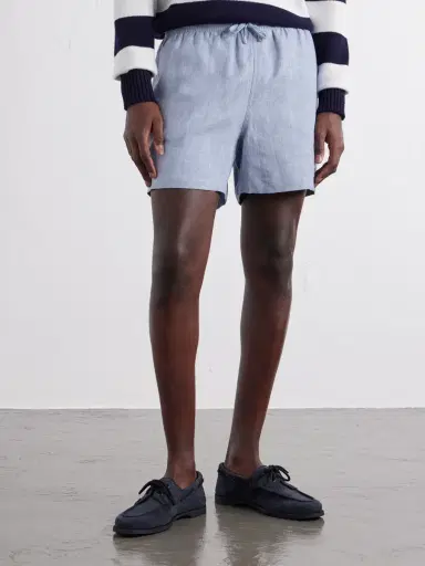 Ralph Lauren Purple Label Amalfi Straight-Leg Drawstring Linen-Blend Shorts - Men | Thumbnail 3 Ralph Lauren Purple Label Amalfi Straight-Leg Drawstring Linen-Blend Shorts - Men | Thumbnail 3