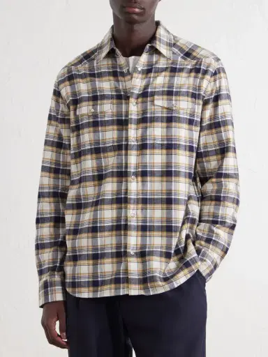 MR P. Western Checked Organic Cotton Shirt - Men | Thumbnail 3 MR P. Western Checked Organic Cotton Shirt - Men | Thumbnail 3
