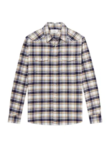 MR P. Western Checked Organic Cotton Shirt - Men | Thumbnail 1 MR P. Western Checked Organic Cotton Shirt - Men | Thumbnail 1