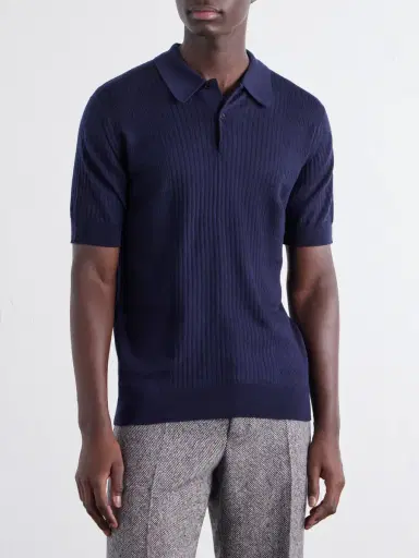 John Smedley Croall Ribbed Merino Wool Polo Shirt - Men | Thumbnail 3 John Smedley Croall Ribbed Merino Wool Polo Shirt - Men | Thumbnail 3