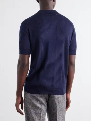 John Smedley Croall Ribbed Merino Wool Polo Shirt - Men | Thumbnail 4 John Smedley Croall Ribbed Merino Wool Polo Shirt - Men | Thumbnail 4