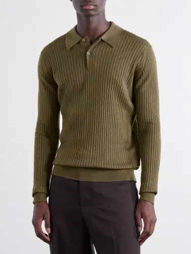 John Smedley Hodson Ribbed Merino Wool Polo Shirt - Men | Thumbnail 3 John Smedley Hodson Ribbed Merino Wool Polo Shirt - Men | Thumbnail 3