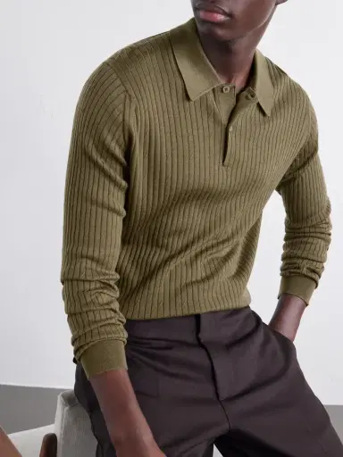 John Smedley Hodson Ribbed Merino Wool Polo Shirt - Men | Thumbnail 5 John Smedley Hodson Ribbed Merino Wool Polo Shirt - Men | Thumbnail 5
