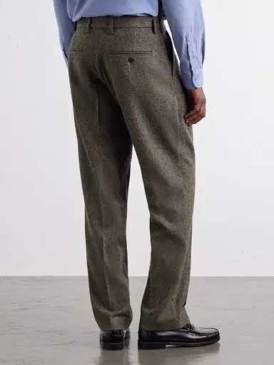 Portuguese Flannel Straight-Leg Pleated Wool Herringbone Trousers - Men | Thumbnail 4 Portuguese Flannel Straight-Leg Pleated Wool Herringbone Trousers - Men | Thumbnail 4