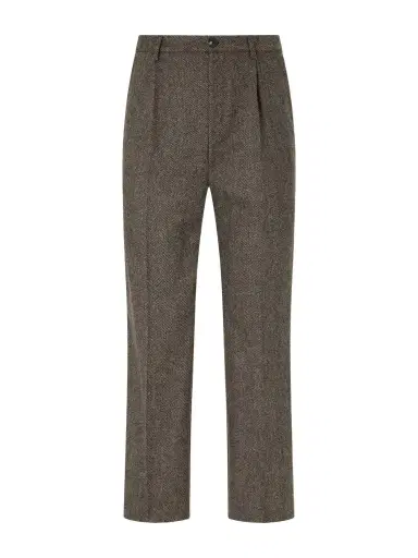 Portuguese Flannel Straight-Leg Pleated Wool Herringbone Trousers - Men | Thumbnail 1 Portuguese Flannel Straight-Leg Pleated Wool Herringbone Trousers - Men | Thumbnail 1
