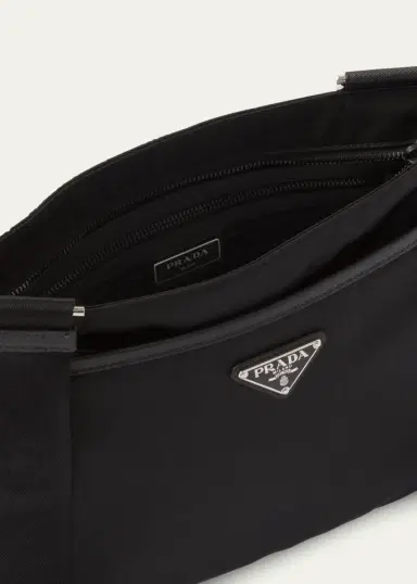 Prada Men's Nylon and Saffiano Crossbody Bag | Thumbnail 4 Prada Men's Nylon and Saffiano Crossbody Bag | Thumbnail 4