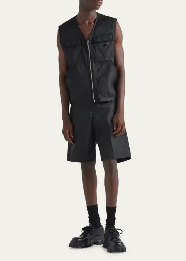 Prada Men's Re-Nylon Printed Bermuda Shorts | Thumbnail 2 Prada Men's Re-Nylon Printed Bermuda Shorts | Thumbnail 2