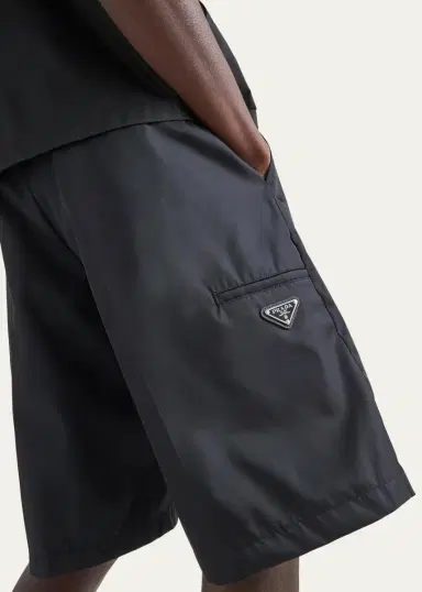 Prada Men's Re-Nylon Printed Bermuda Shorts | Thumbnail 4 Prada Men's Re-Nylon Printed Bermuda Shorts | Thumbnail 4