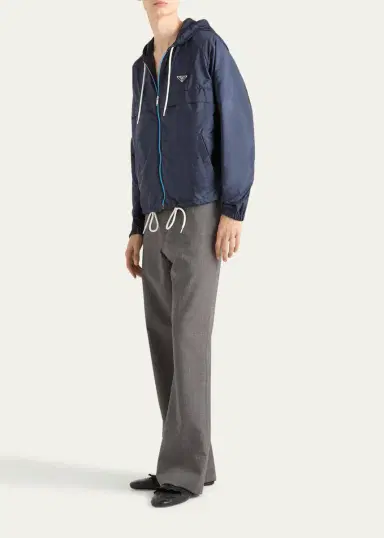 Prada Men's Re-Nylon Hooded Jacket | Thumbnail 2 Prada Men's Re-Nylon Hooded Jacket | Thumbnail 2