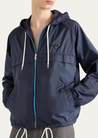 Prada Men's Re-Nylon Hooded Jacket | Thumbnail 4 Prada Men's Re-Nylon Hooded Jacket | Thumbnail 4