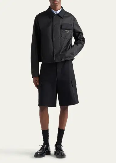 Prada Men's Cropped Re-Nylon Jacket | Thumbnail 2 Prada Men's Cropped Re-Nylon Jacket | Thumbnail 2