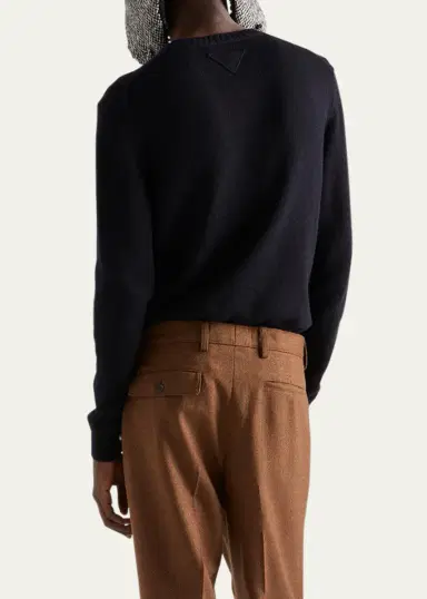 Prada Men's Cashmere Knit Crewneck Sweater | Thumbnail 3 Prada Men's Cashmere Knit Crewneck Sweater | Thumbnail 3