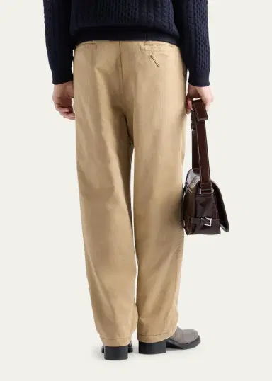 Prada Men's Cotton Gabardine Flat-Front Pants | Thumbnail 3 Prada Men's Cotton Gabardine Flat-Front Pants | Thumbnail 3