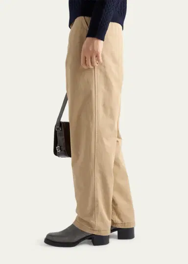 Prada Men's Cotton Gabardine Flat-Front Pants | Thumbnail 4 Prada Men's Cotton Gabardine Flat-Front Pants | Thumbnail 4