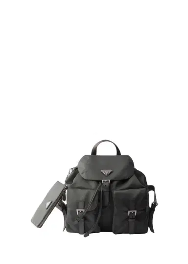 Prada Vela Leather-Trim Re-Nylon Backpack | Thumbnail 1 Prada Vela Leather-Trim Re-Nylon Backpack | Thumbnail 1