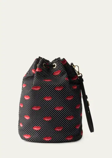 Prada Lips-Print Re-Nylon Pouch Bag | Thumbnail 2 Prada Lips-Print Re-Nylon Pouch Bag | Thumbnail 2