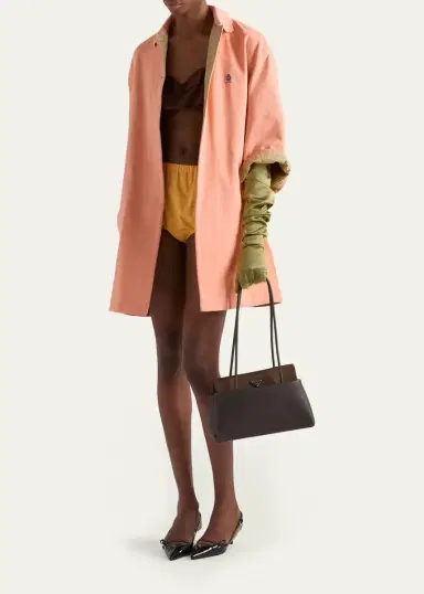 Prada Leather & Re-Nylon Flap Shoulder Bag | Thumbnail 5 Prada Leather & Re-Nylon Flap Shoulder Bag | Thumbnail 5
