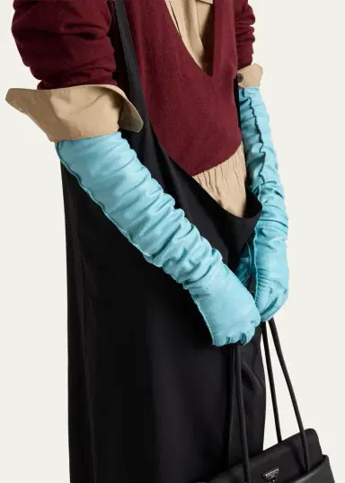 Prada Long Nappa Leather Gloves | Thumbnail 6 Prada Long Nappa Leather Gloves | Thumbnail 6