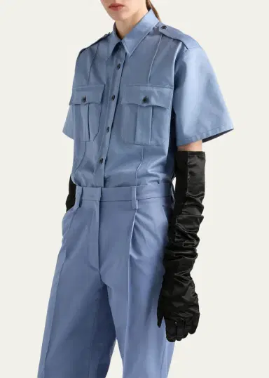 Prada Long Silk Gloves | Thumbnail 2 Prada Long Silk Gloves | Thumbnail 2