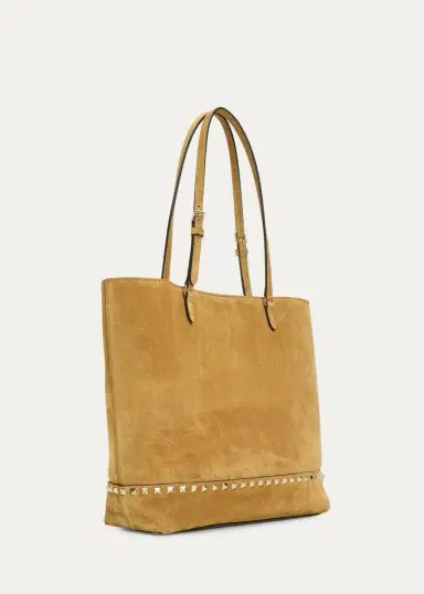 Valentino Garavani Medium Rockstud Suede Tote Bag | Thumbnail 6 Valentino Garavani Medium Rockstud Suede Tote Bag | Thumbnail 6