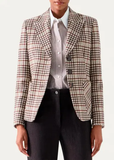 Akris punto Tweed Check Wool-Blend Blazer | Thumbnail 4 Akris punto Tweed Check Wool-Blend Blazer | Thumbnail 4