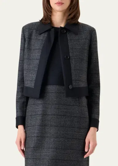 Akris Lewitt Prince of Whales Wool Short Jacket | Thumbnail 4 Akris Lewitt Prince of Whales Wool Short Jacket | Thumbnail 4