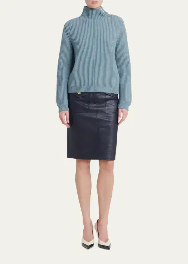 Ferragamo Gancini Clasp Shoulder Wool Turtleneck Sweater | Thumbnail 2 Ferragamo Gancini Clasp Shoulder Wool Turtleneck Sweater | Thumbnail 2