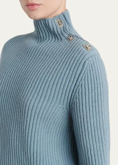 Ferragamo Gancini Clasp Shoulder Wool Turtleneck Sweater | Thumbnail 5 Ferragamo Gancini Clasp Shoulder Wool Turtleneck Sweater | Thumbnail 5