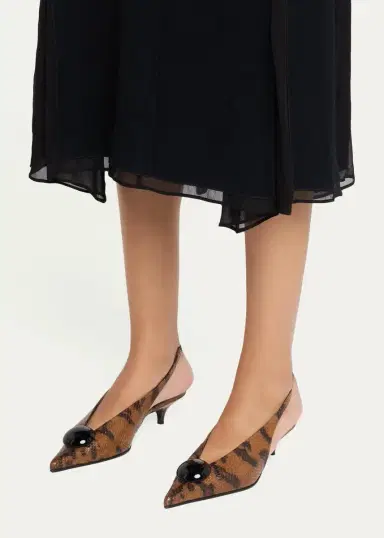 Proenza Schouler Dome Slash 20MM Python-Embossed Leather Slingback Pumps | Thumbnail 2 Proenza Schouler Dome Slash 20MM Python-Embossed Leather Slingback Pumps | Thumbnail 2