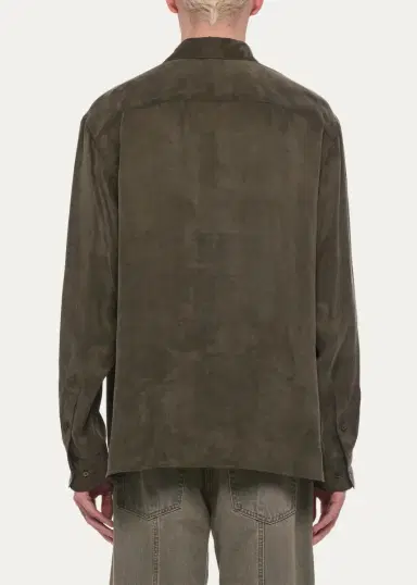 Helmut Lang Men's Fluid Lyocell and Viscose Button-Down Shirt | Thumbnail 2 Helmut Lang Men's Fluid Lyocell and Viscose Button-Down Shirt | Thumbnail 2