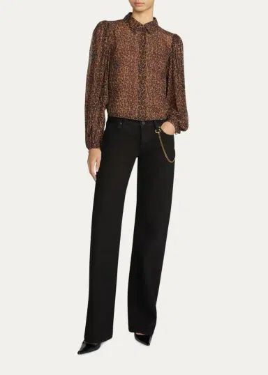 Frame The Silk Prairie Leopard Blouse | Thumbnail 2 Frame The Silk Prairie Leopard Blouse | Thumbnail 2