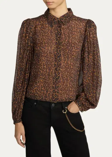 Frame The Silk Prairie Leopard Blouse | Thumbnail 4 Frame The Silk Prairie Leopard Blouse | Thumbnail 4