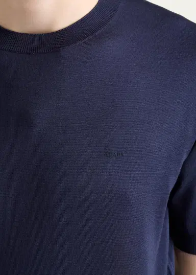 Prada Men's Silk Knit Short-Sleeve Crewneck Sweater | Thumbnail 5 Prada Men's Silk Knit Short-Sleeve Crewneck Sweater | Thumbnail 5
