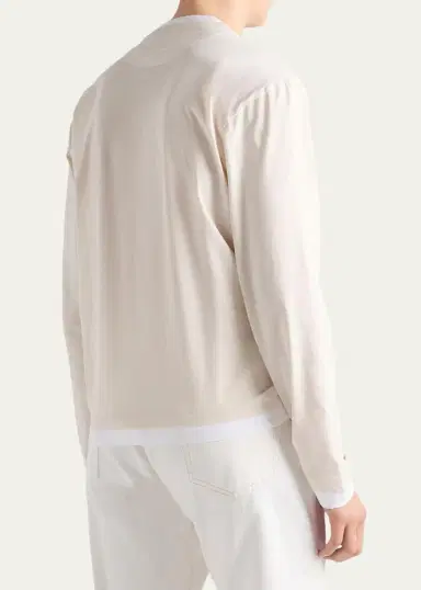 Prada Men's Jersey Long-Sleeve Crewneck T-Shirt | Thumbnail 3 Prada Men's Jersey Long-Sleeve Crewneck T-Shirt | Thumbnail 3