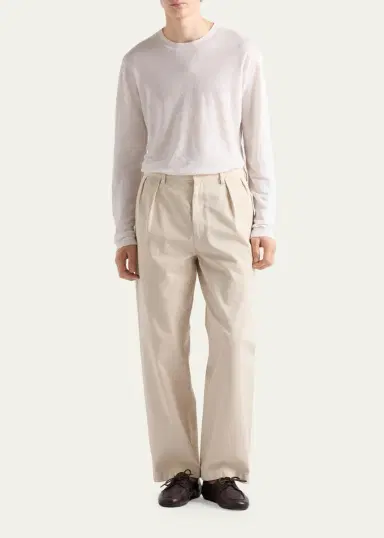 Prada Men's Gabardine Pleated Pants | Thumbnail 2 Prada Men's Gabardine Pleated Pants | Thumbnail 2